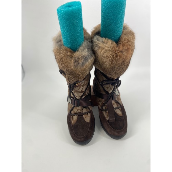 Coach Sahara Snow Boots Women´s Size 10M Monogram Fur...